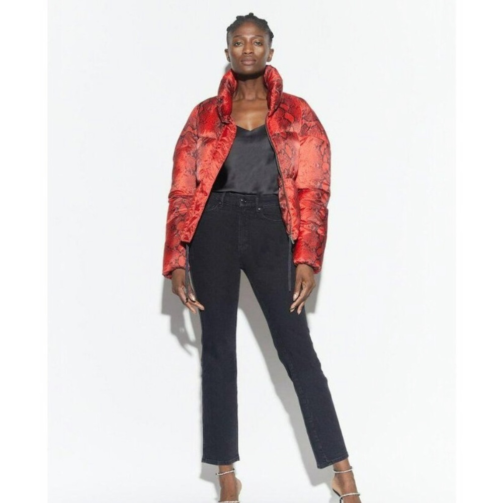 (NWT) Apparis Jamie Red Python Puffer Jacket L - Picture 2 of 6